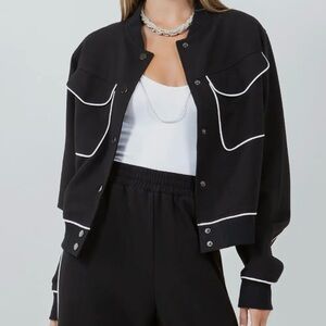 Black Varsity Bomber Jacket